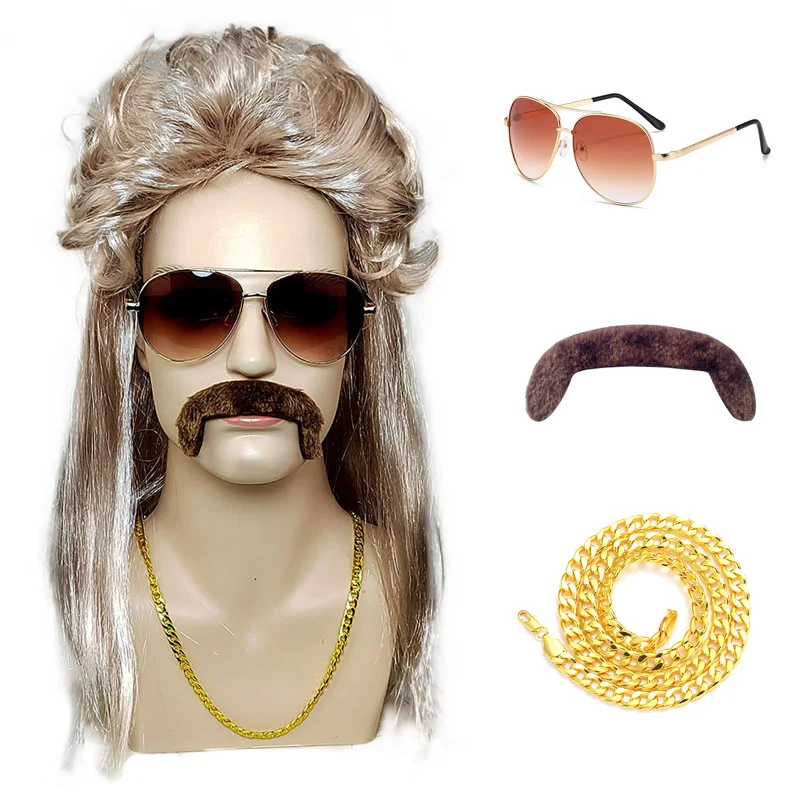 Оптовая продажа с фабрики по хорошей цене 60-х годов искусственный парик rock mullet