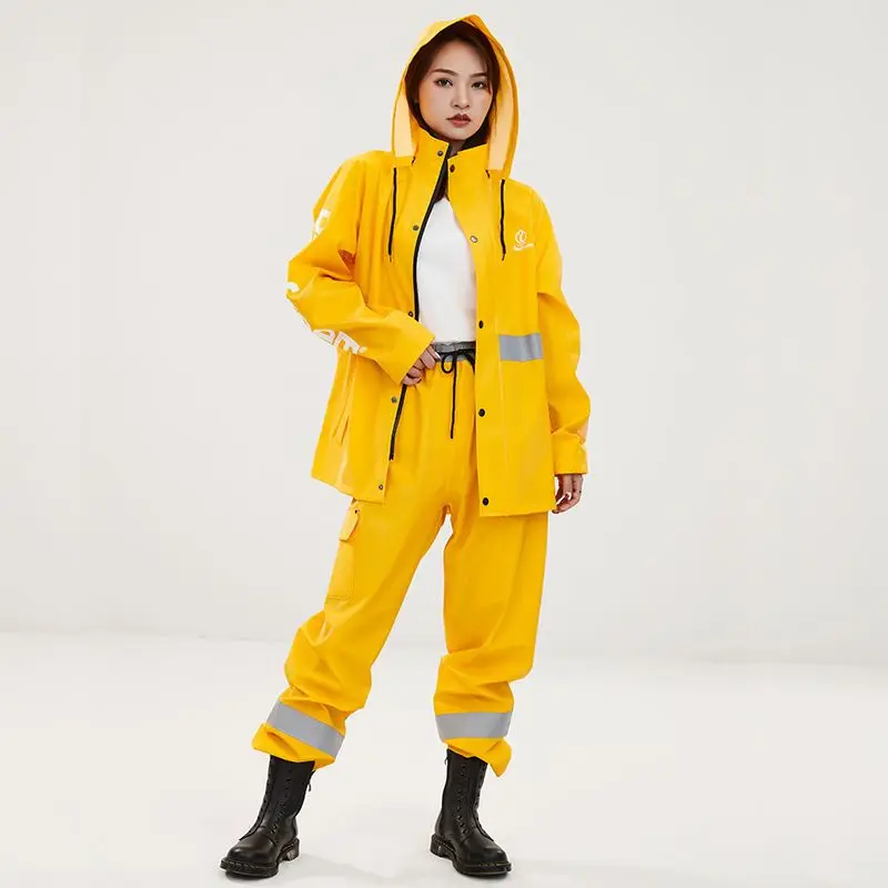 

Women Men Raincoat for Cycling Outdoor Motorcycle Tourism Hiking Adult Split Waterproof Rain Jacket and Pants Sets