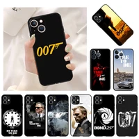 soft phone case for iphone 13 11 12 pro max mini xr xs se 2022 x 8 7 6 6s plus 007 james bond shockproof bumper black cover
