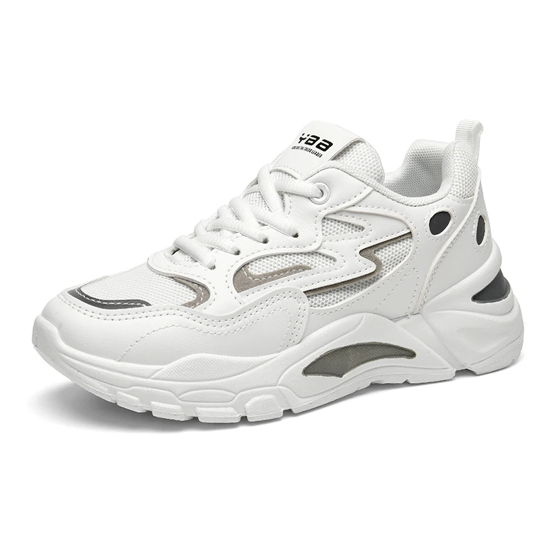 Autuspin 6cm Chunky Pink Shoes Casual Fashion Women Summer Spring Quality Leather Sports Sneakers Office Ladies Walking 34-40