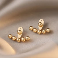 2022 new fashion ball bead back hanging earrings for woman golden bean ear piercing geometric earring party statement jewelry
