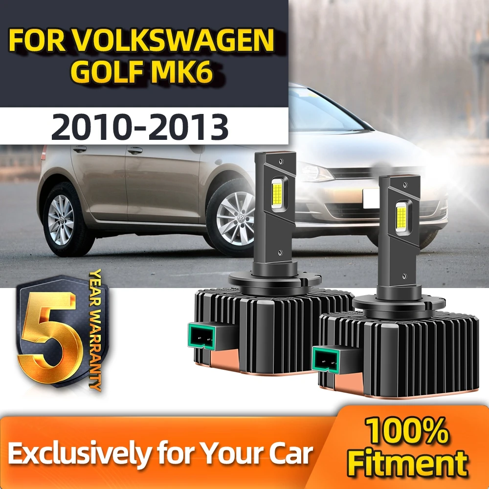 

TEENRAM Auto Light 12V D1S Car Headlight Bulb LED 6000K CSP Chips Lamp 30000LM For Volkswagen Golf Mk6 2010 2011 2012 2013