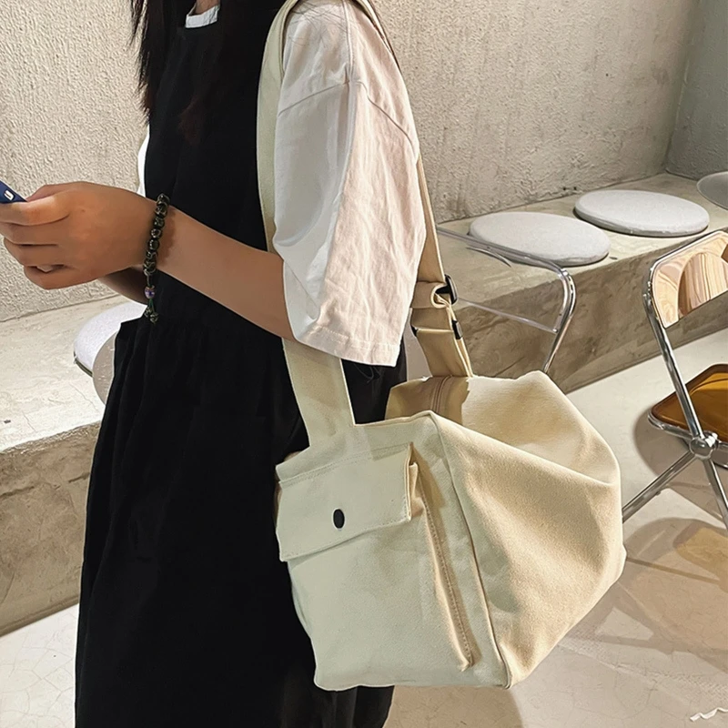 

Portable Large Capacity Canvas Shoulder Bag Crossbody Bags Tote Satchel Purse for Women Men
