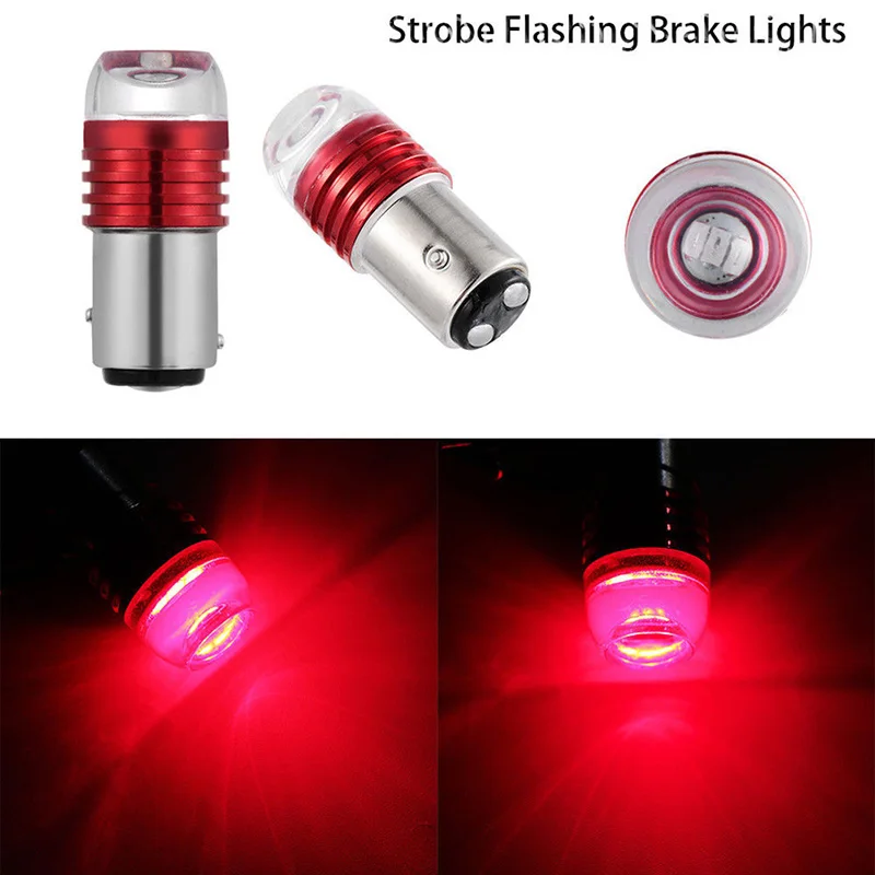 

2PCS Red Bulbs For Car Tail Brake Lights Auto Turn Signal Lamp Bulb 1157 BAY15D P21/5W Strobe Flashing LED Projector