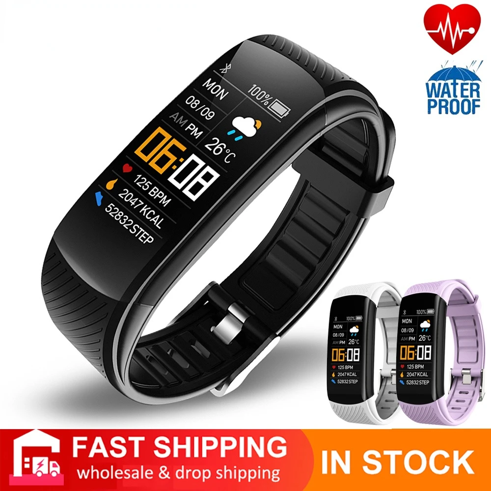 

2021 Fitness Bracelet Blood Pressure Measurement Pedometer Smart Band Hear Rate Monitor Waterproof Health Fitness Tracker Watch