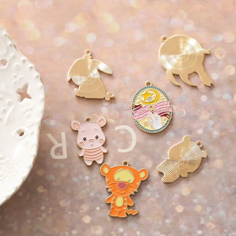 10 шт. аксессуары сделай сам капли масло сплав мультфильм поросенок Винни Пух