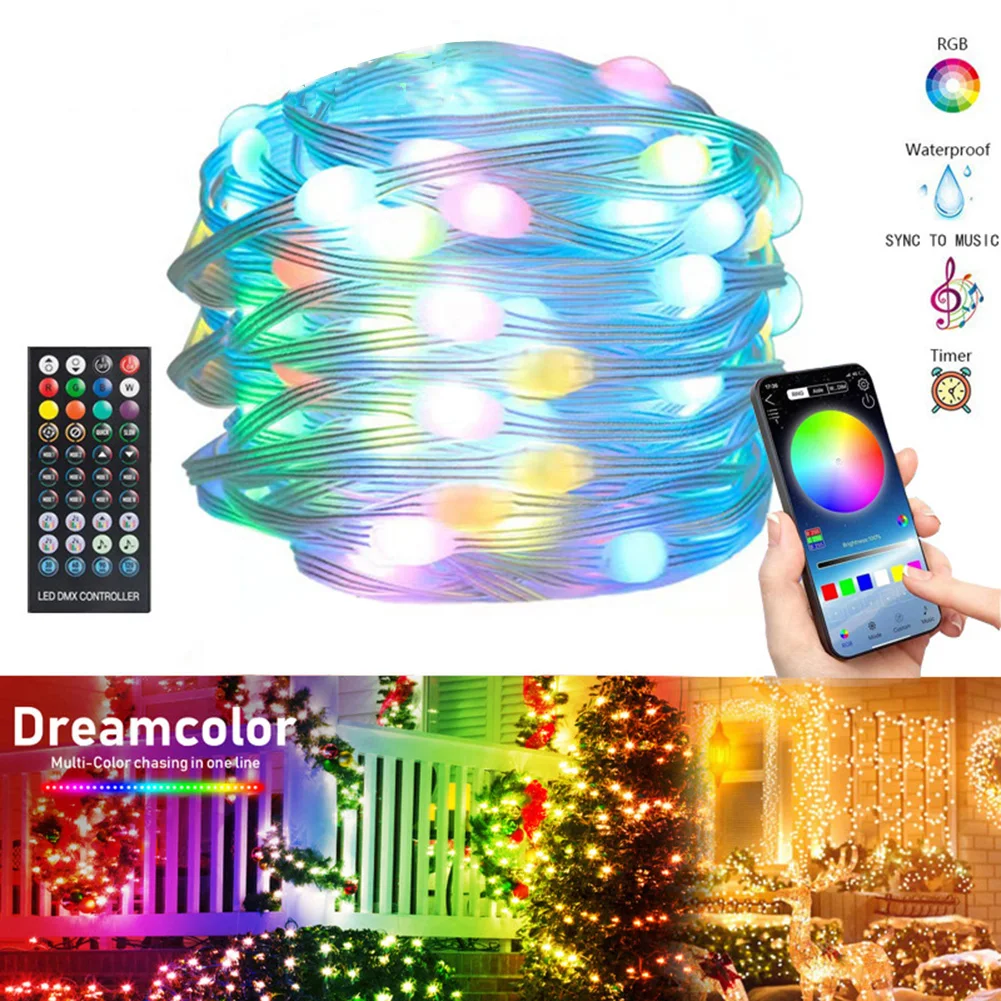 

Outdoor Lamp Bluetooth-compatible Wall Lamps Outdoor Lights Curtain String Lights Party Garden Christmas Decoration for Country
