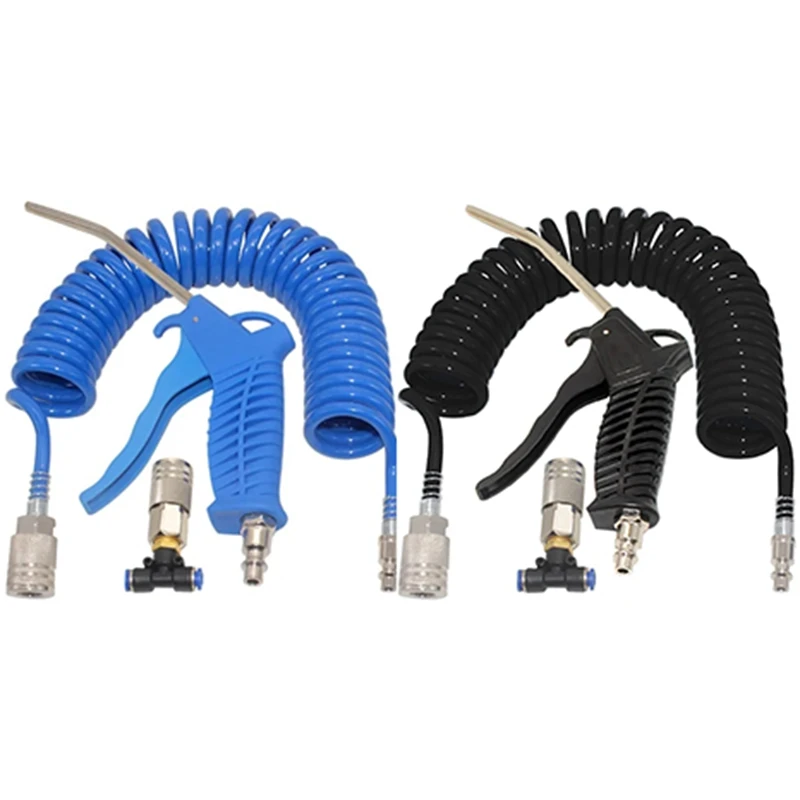 

Air Blow Gun Kit With 16Ft Long 8Mm OD Coil PU Air Hose Air Duster Blow Gun Kit