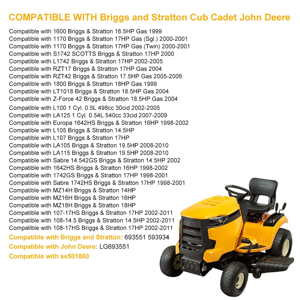 14 зубьев стартера двигателя 12 В для Briggs и Stratton 18 5 17 16 HP John Deere La105 L107 La115 Se501860 693551