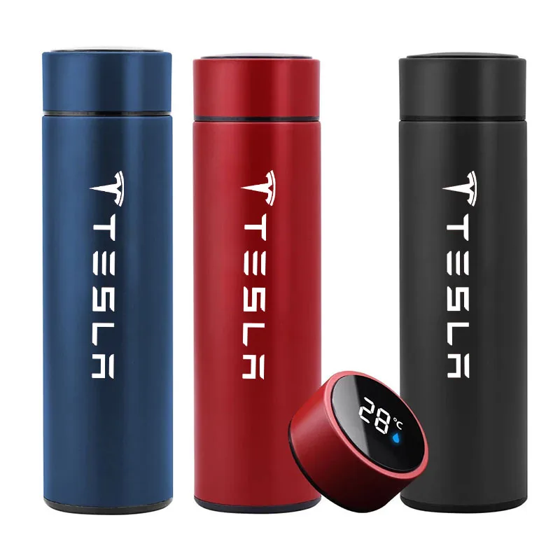 

Car Logo thermos Car travel thermos cup Car smart thermos display temperature For Tesla Model S Model 3 Model X Model Y style