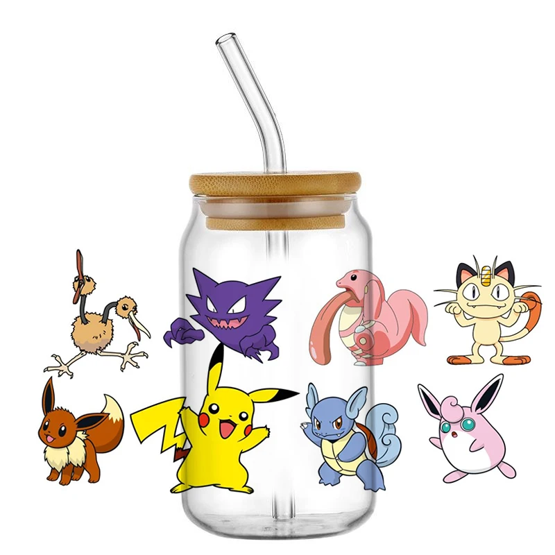 Miniso 3D Новый мультяшный дизайн УФ DTF наклейка для чашки 16 унций Libbey стекло моющаяся