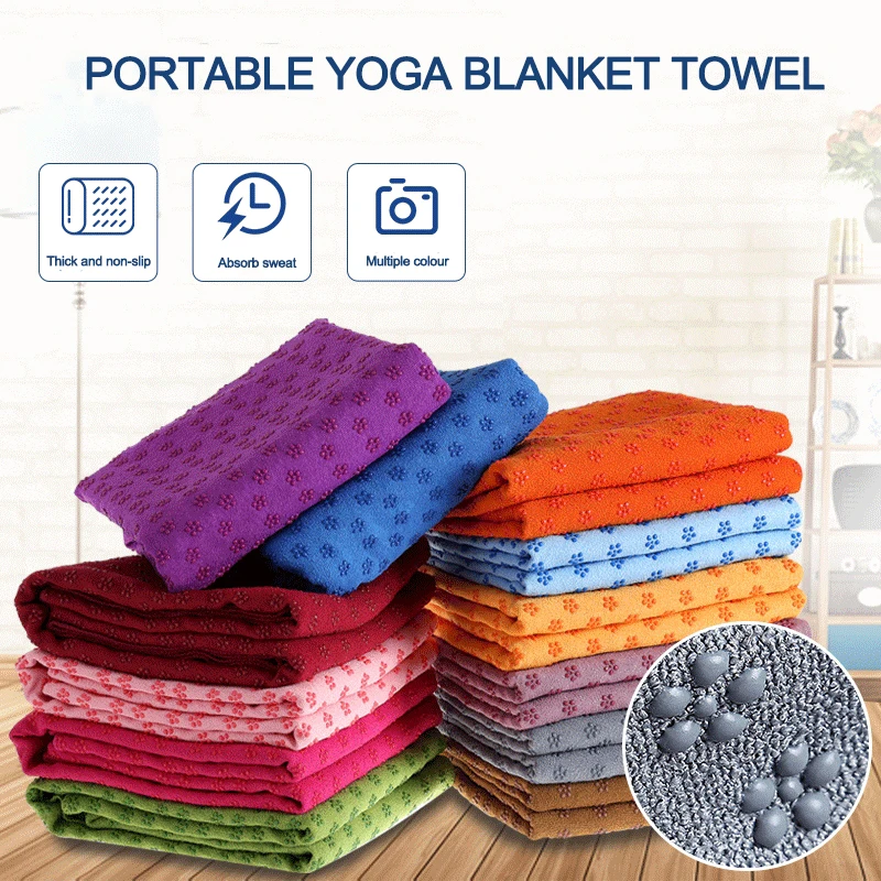 

Non-Slip Portable Yoga Blanket Towel Cover Folding Fitness Mat Sports Travel Blanket Pilates Training Meditation Yoga Mat Hot