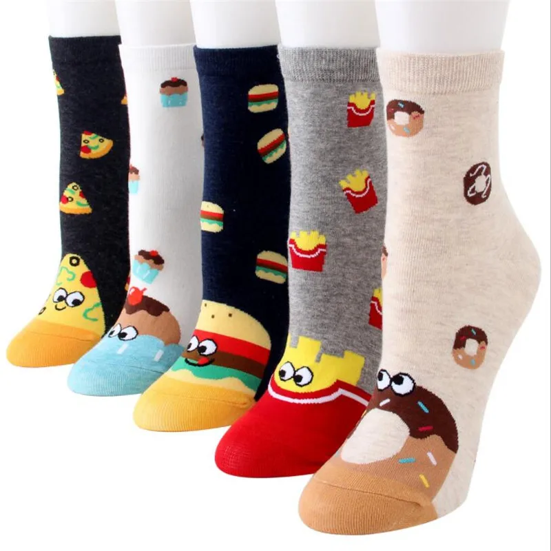 Fashion Women's Christmas Cartoon Cotton Socks 10 Pairs/Set Animal Cat Face Patterned Female Ladies Funny Animal Tube Socks