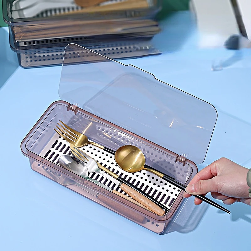 

Коробка для палочек с крышкой, ложка, палочки для еды, туба для кухни, бытовая Пыленепроницаемая клетка для еды