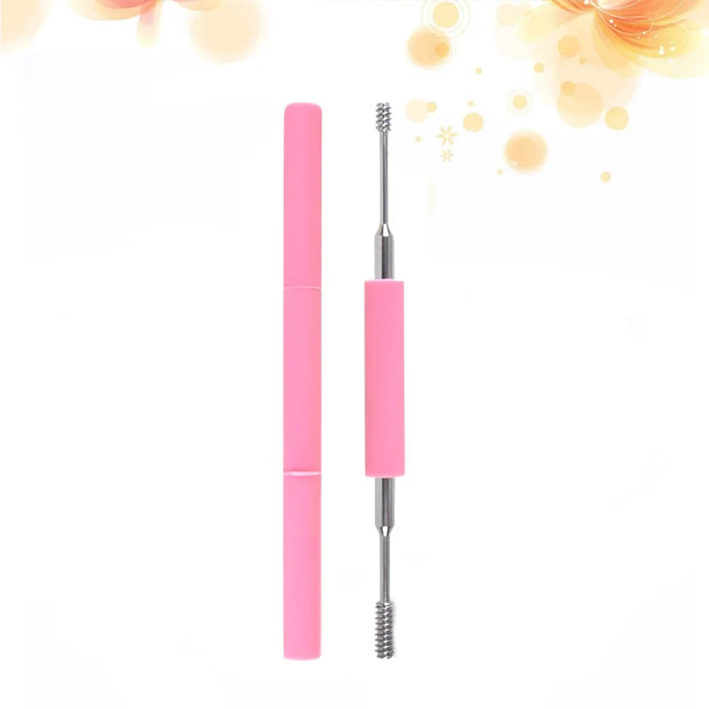 

1PC Silicone Case Double Ear Spoon Double Head Stainless Steel Head Picker Tool Kit Ear Cleaner Loop