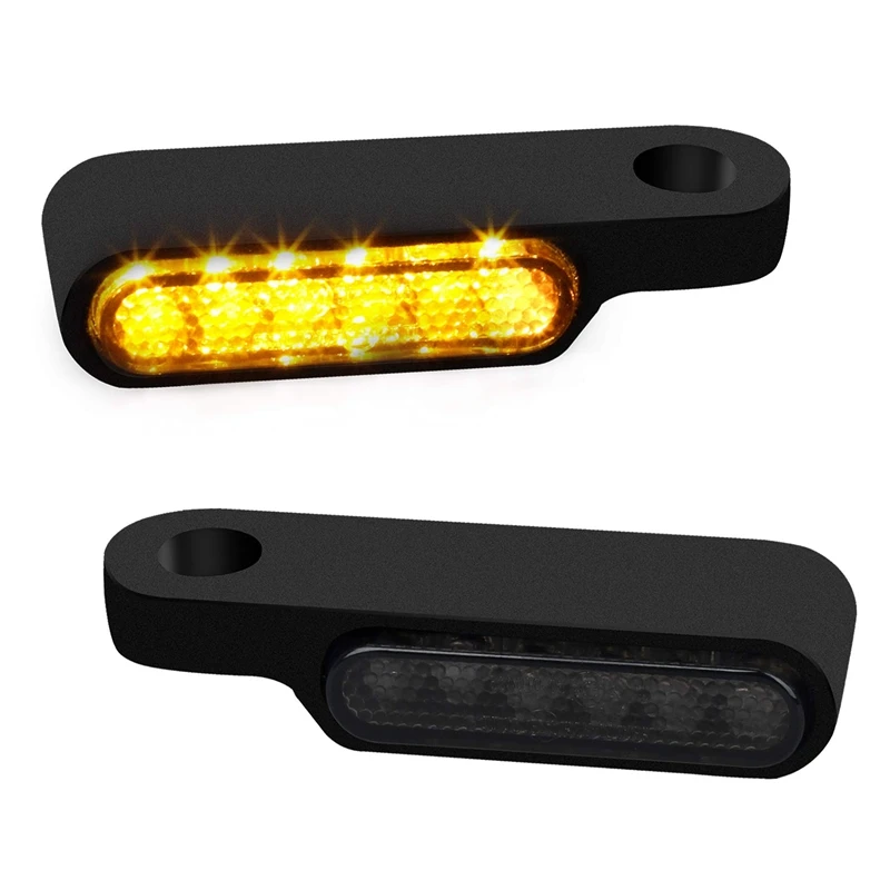 

12V Handlebar LED Turn Signals Mini Motorcycle Blinkers Handle Bar Marker Light Universal Handlebar Light