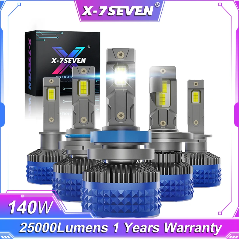 X-7SEVEN X-ULTRA Pro 140 Вт 25000LM CANBUS 6500K Светодиодная лампа для фар автомобиля H4 H7 9005 9006 H11 H1 9012 H13 9007 9004