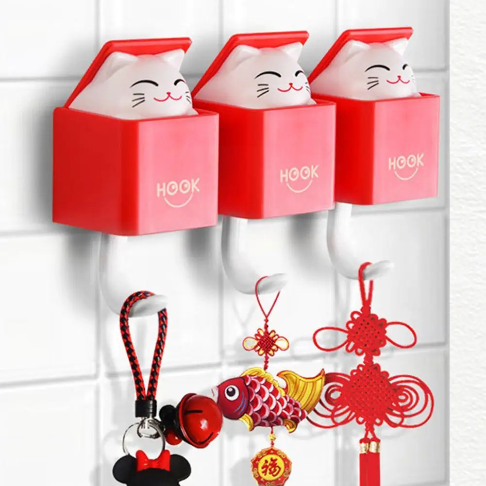 

Creative Cute Hidden Cat Wall Hooks Home Decoration Clothes Coat Hat Bathroom Holders Hooks Keys Hanger Multifunctional Bag D6X1