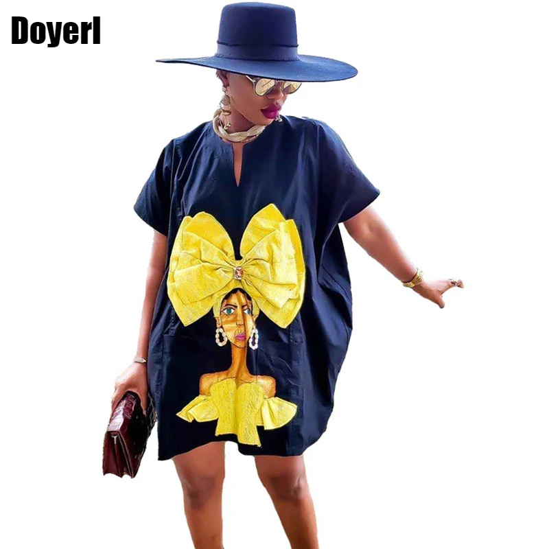 

Character Print Oversized T Shirt Dress Women Fashion Basic Short Summer Dresses For Women Streetwear Casual Party Dress Black