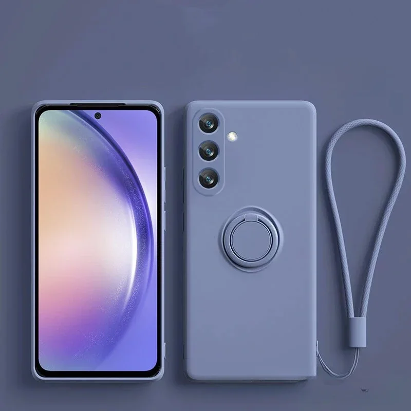 Магнитный силиконовый чехол для Samsung Galaxy S24 Ultra S23 S22 Plus A05 A05S A15 A14 A54 A34 A24 с кольцом