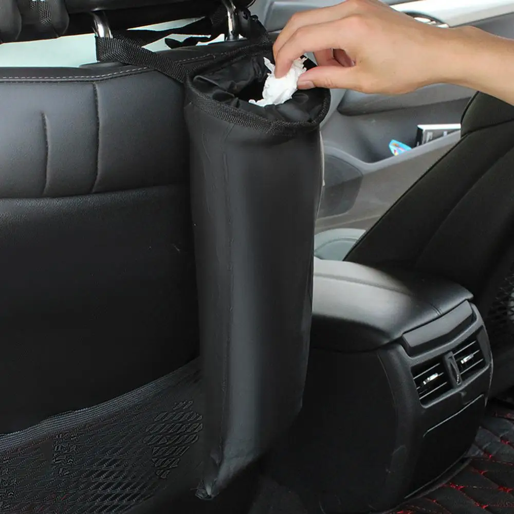 

Auto Car Seat Back Litter Trash Bag Garbage Can Headrest Hanging Storage Holder