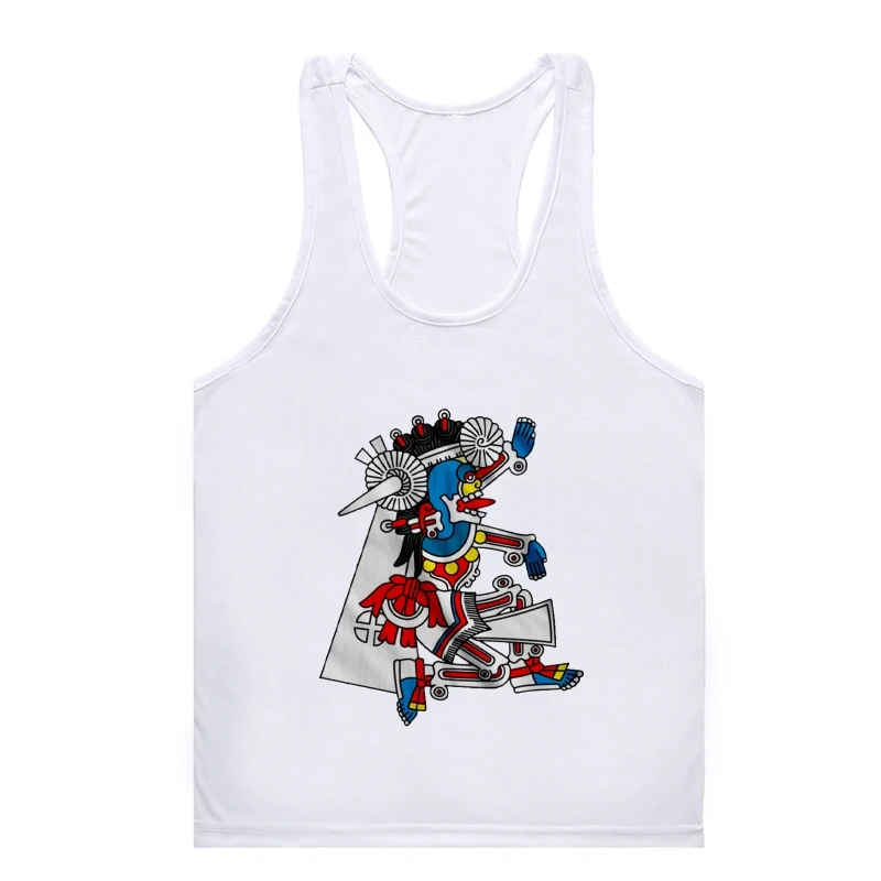 

COOLMID 100% cotton Gym t-tank top menquality print men tank Gym t-tank top mencasual loose big size streetwear men Gym t-tank t