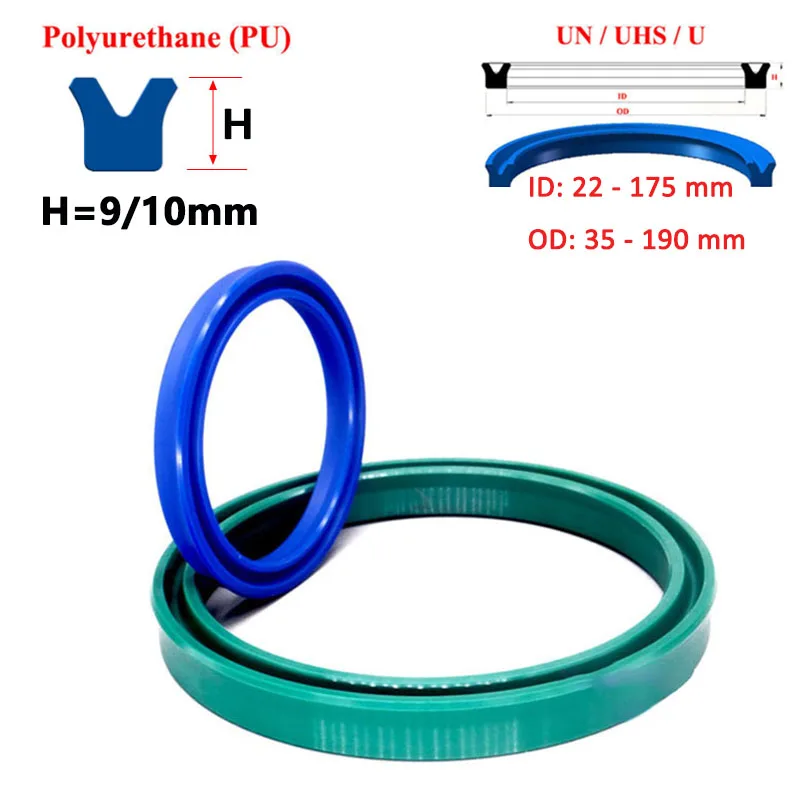 

1PCS Polyurethane Hydraulic Cylinder Oil Sealing Ring Thickness 9mm 10mm UN/UHS/U/Y Type Shaft Hole General Sealing Ring Gasket
