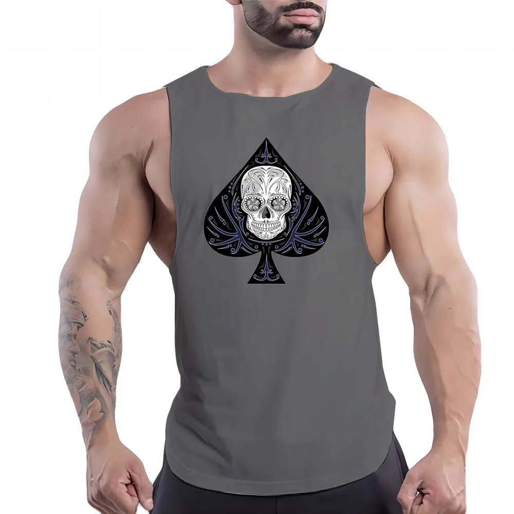 

Летняя дышащая удобная безрукавка для баскетбола в стиле покера, многоцветный модный мужской топ с круглым вырезом для улицы и спортзала