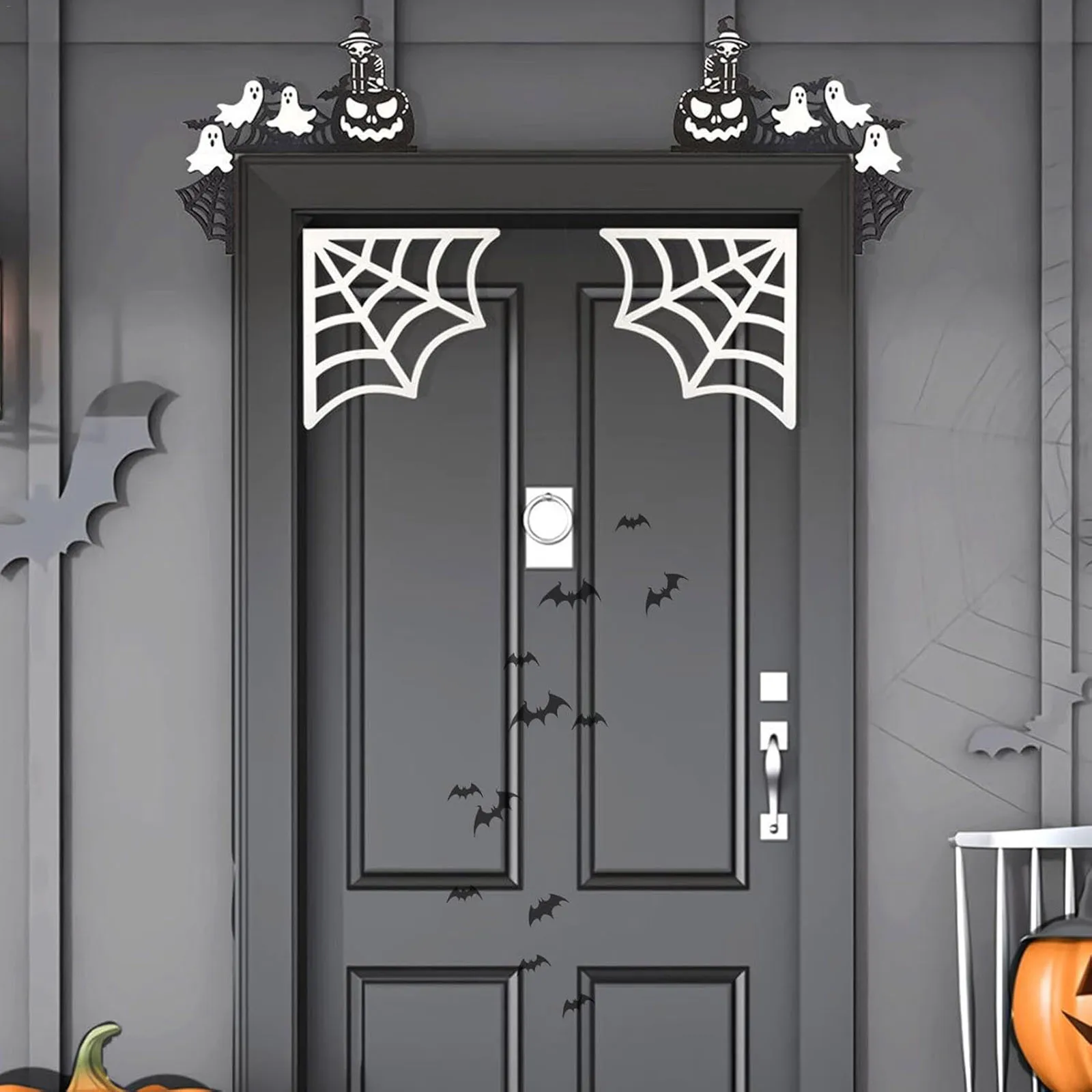 Деревянные дверные рамы на Хэллоуин украшения для передней двери дома угловые