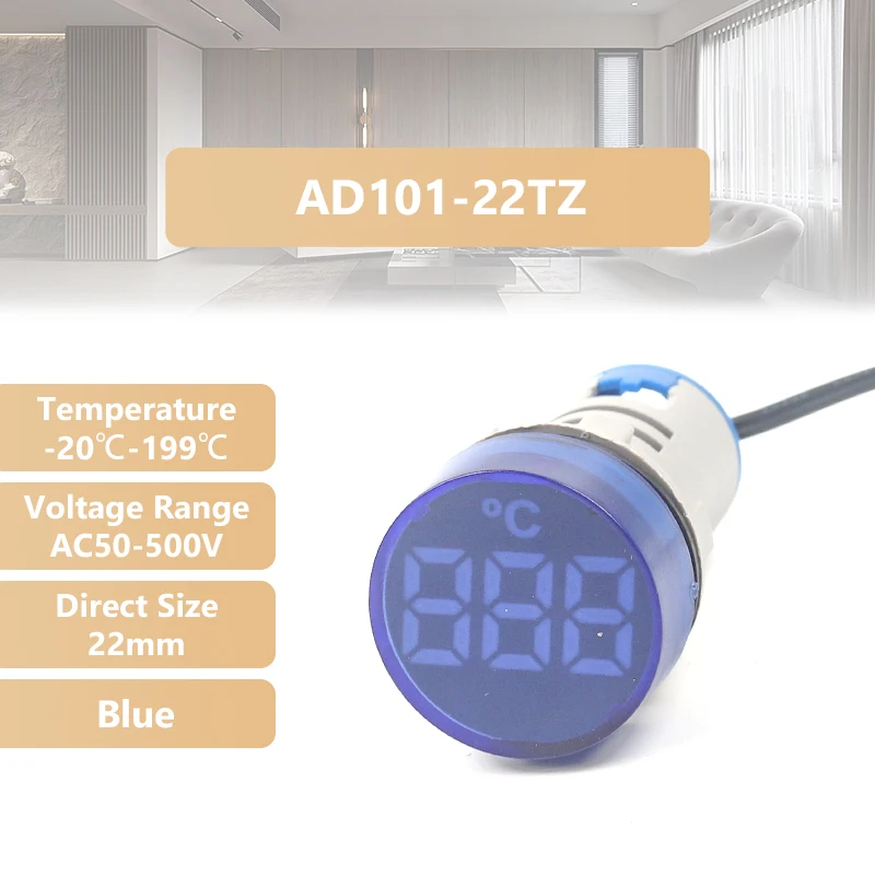 

Мини круглый светодиодный термометр DIY GO AC 50-500V -20-199