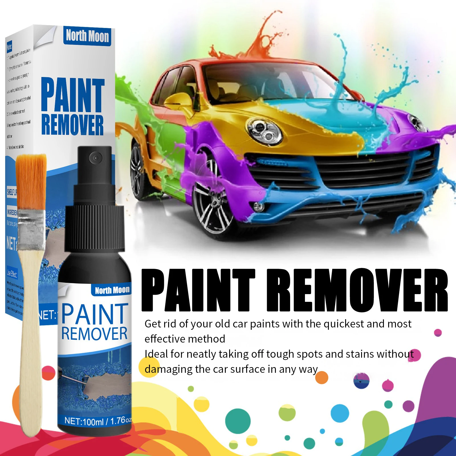 

50ml/100ml Fast Automobiles Metal Automobiles Motorcycles Fast & Effective Paint Strong Rust Paint Remove Brush Cleaner Spray