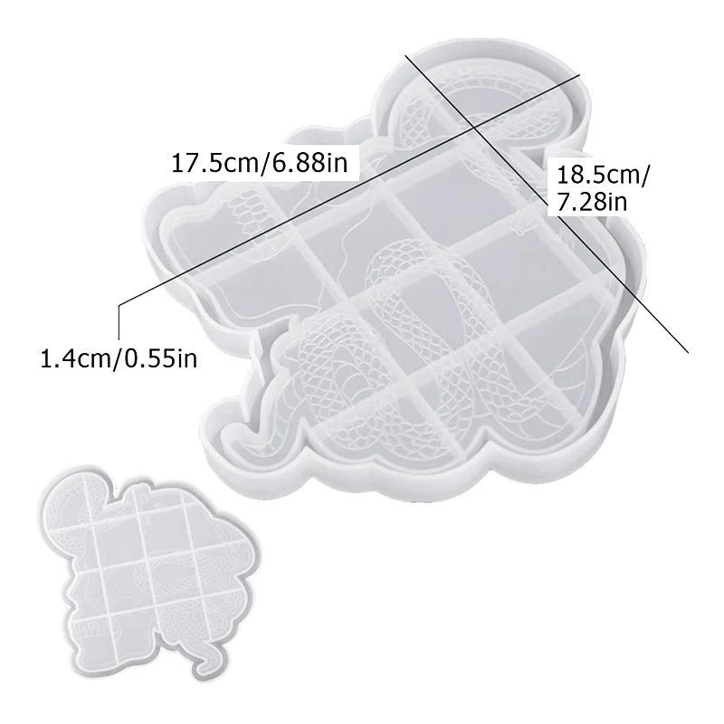 Tray Resin Mold With Edges Snake Epoxy Silicone For Jewelry Dish Holder DIY Art Crafts Home Decor