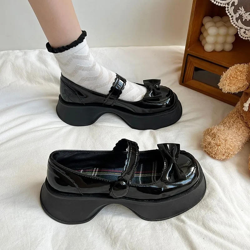 

Сандалии женские с круглым носком, милые туфли-лодочки на платформе, с плоской подошвой, в стиле «лолита», милые винтажные, для колледжа, сер...