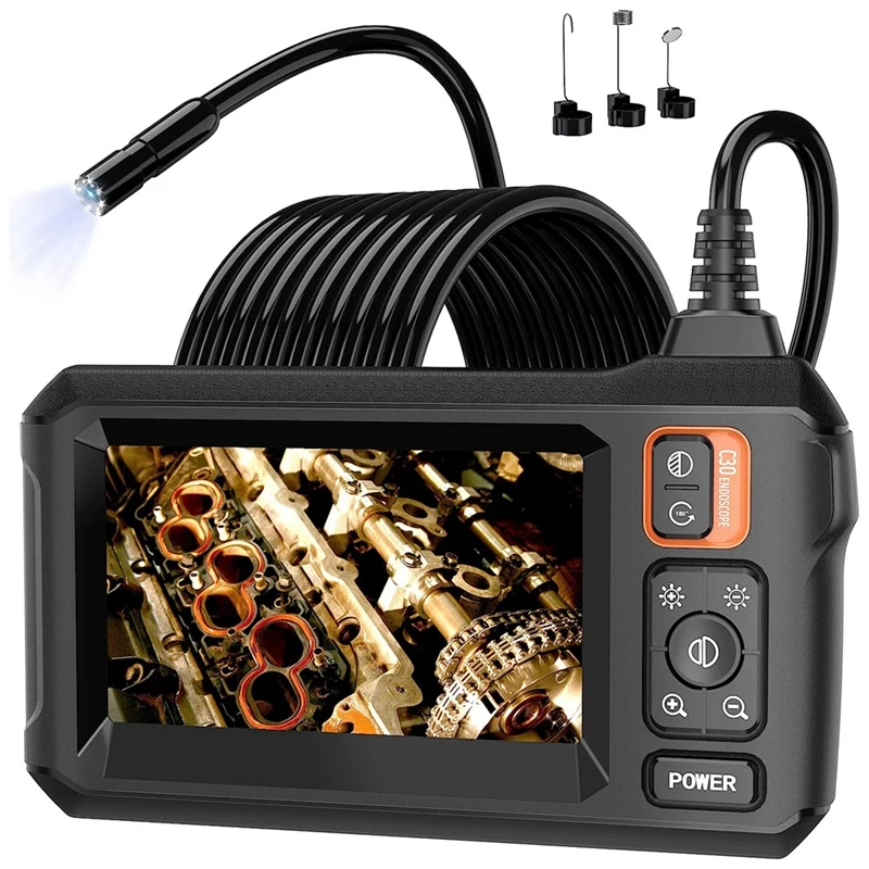 

Borescope With 8 Light Endoscope Cameras, 4.3Inch HD Screen Inspection Camera, 16.5Ft Flexible Endoscope Camera