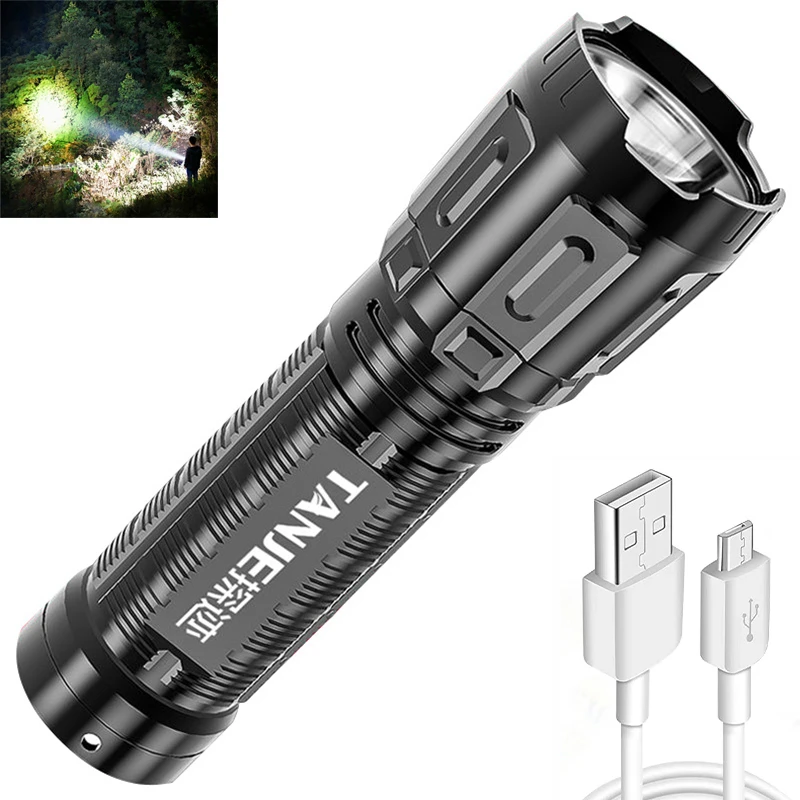 

Strong Bright Mini Led Flashlight Usb Rechargeable Battery Power Bank Function Torch Lantern For Outdoor Camping Fishing Hiking