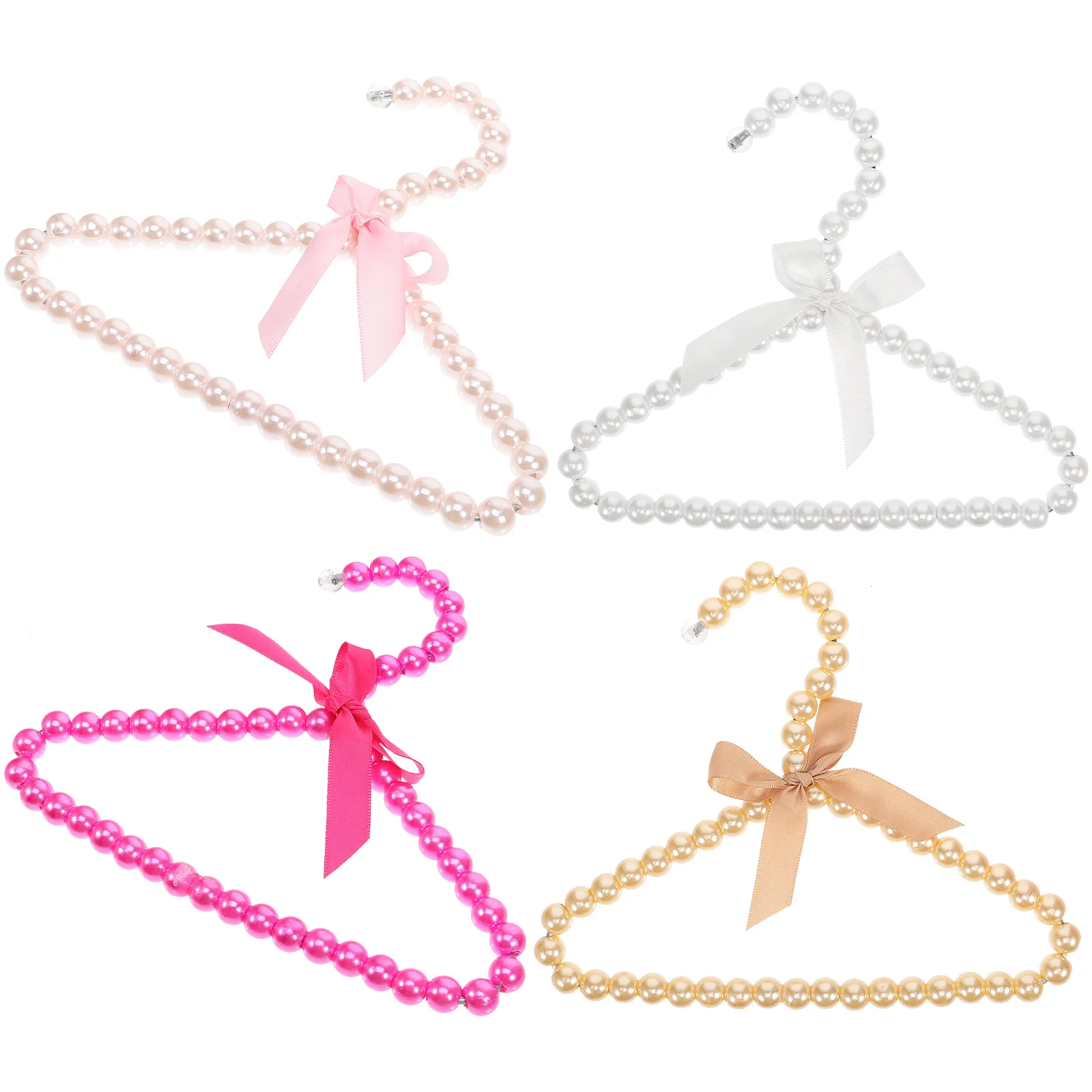 

4pcs Decorative Pearls Hangers Baby Dog Hangers Baby Hangers For Closet