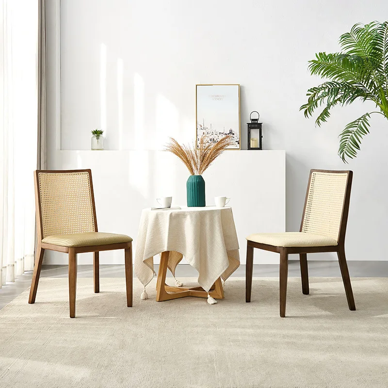 Wood Mid Century Modern Vanity Lounge Living Room Chair Design Sillas De Comedor Rattan Furniture