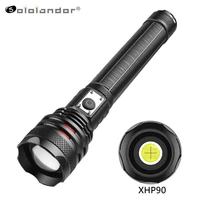 sololandor new xhp90 long section flashlight type c charging with output zoom p90 attack head torch emergency charging treasure