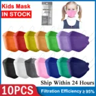 10 шт., детские маски для лица в виде рыбы, 4-слойная маска для косплея на Хэллоуин
