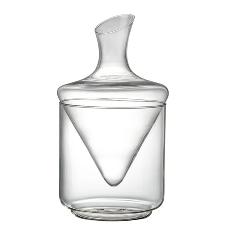 

Wine Decanter Set Wine Decanter With Ice Bucket Lead-Free Crystal Glass Blown Hand Perfect For Home Bar And Parties