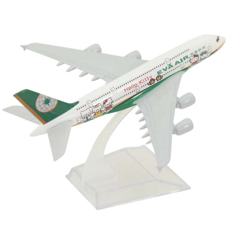 

Литье под давлением в масштабе 1:400 Eva Air A380 модель пассажирского Джетта из сплава и пластика игрушка подарок коллекция имитация дисплея