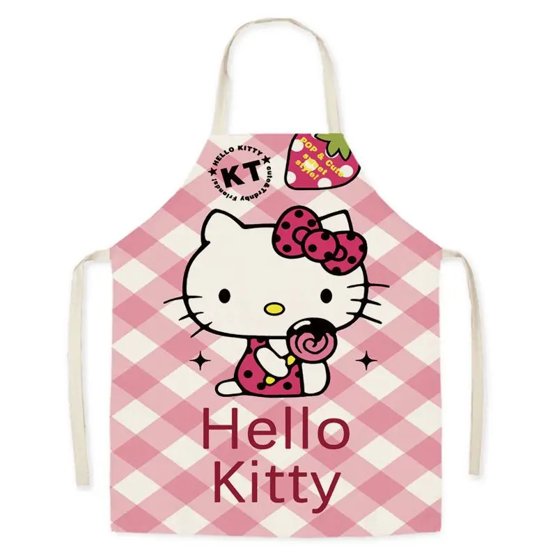 Sanrio новый фартук без рукавов Hello Kitty милый мультяшный кавайный тканевый домашний
