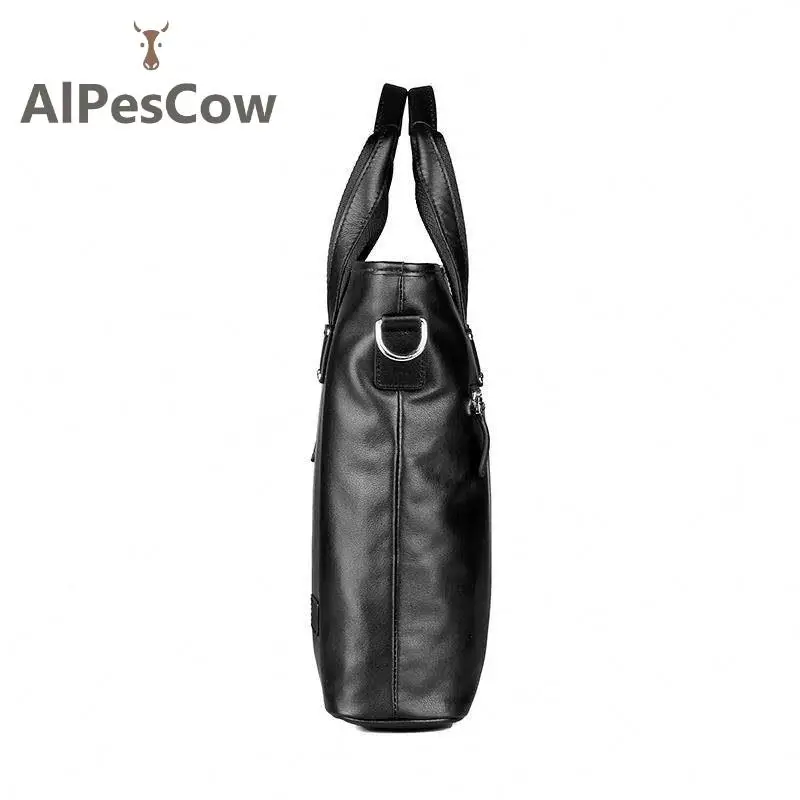 Genuine Leather Unique Design Handbag For Men 100% Alps Cowhide Vintage Briefcase Men's Luxury Executive Laptop Bag Top Quality