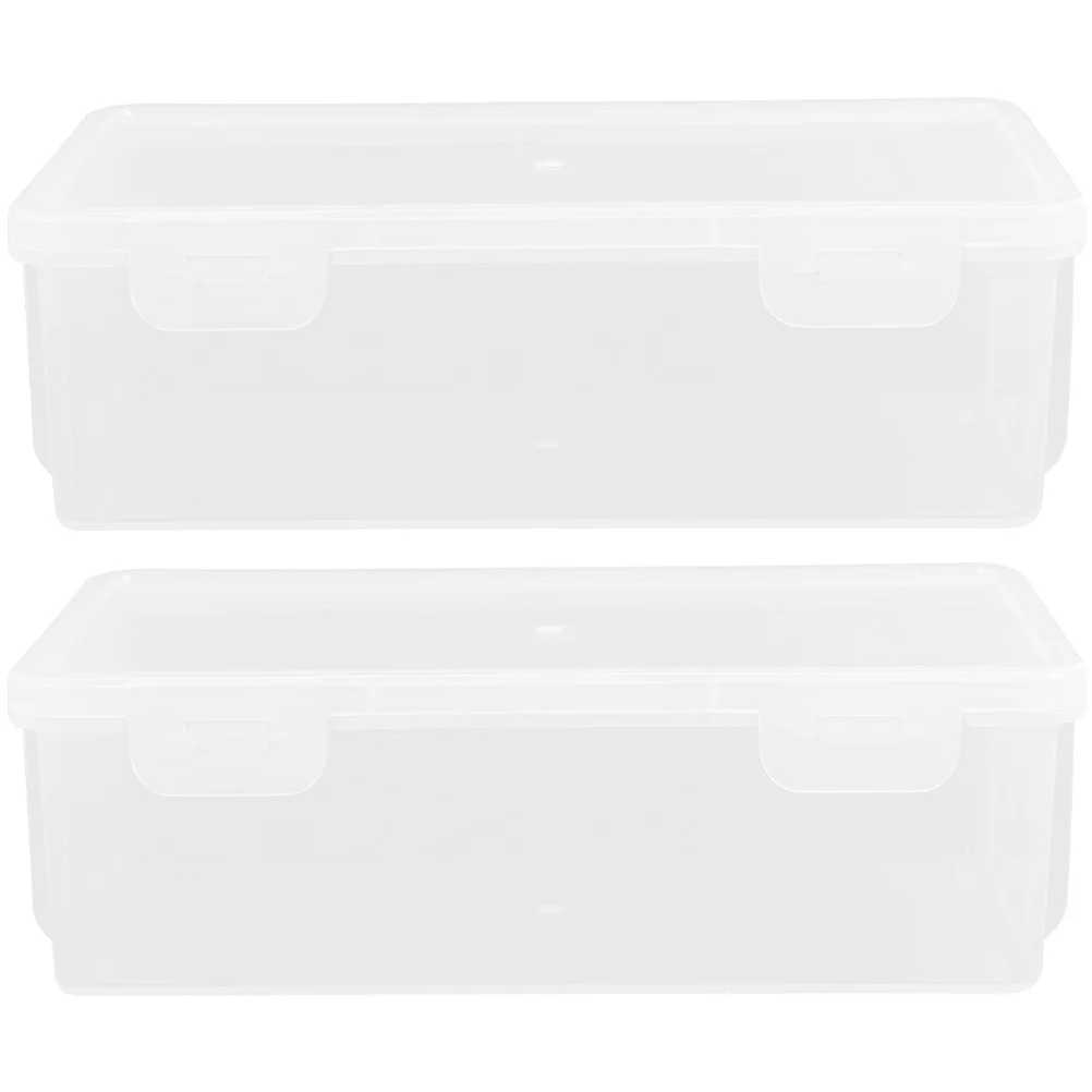

2 Pcs Toast Container Box Farmhouse Bread Plastic Kimchi Refrigerator Loaf Keeper Countertop Basket Bead Storage Case Bin