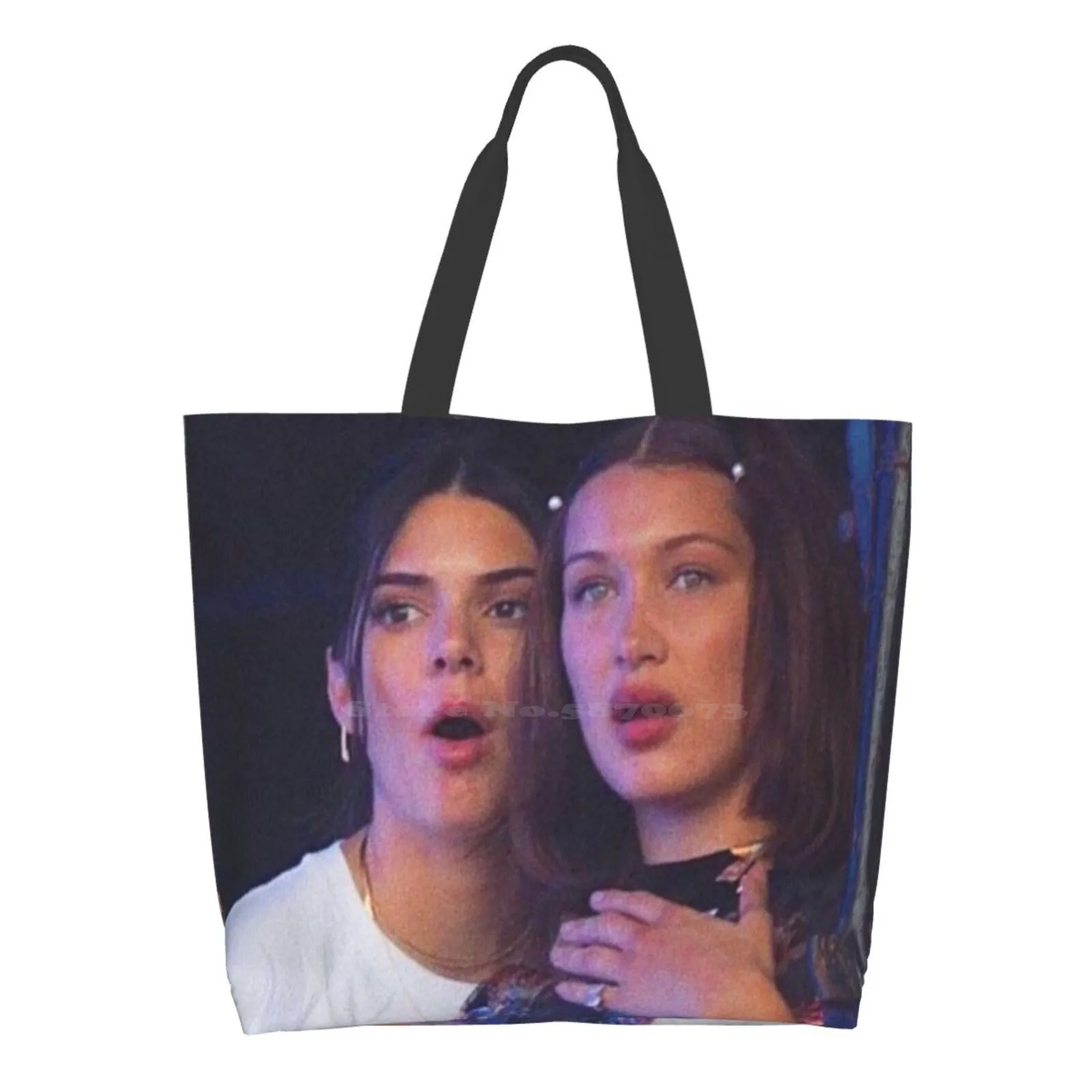 

Kendall And Bella Mood Women Shopping Bag Girl Tote Large Size Jenner Hadid Bella Kendall Jenner Kylie Funny Mood Kardashian