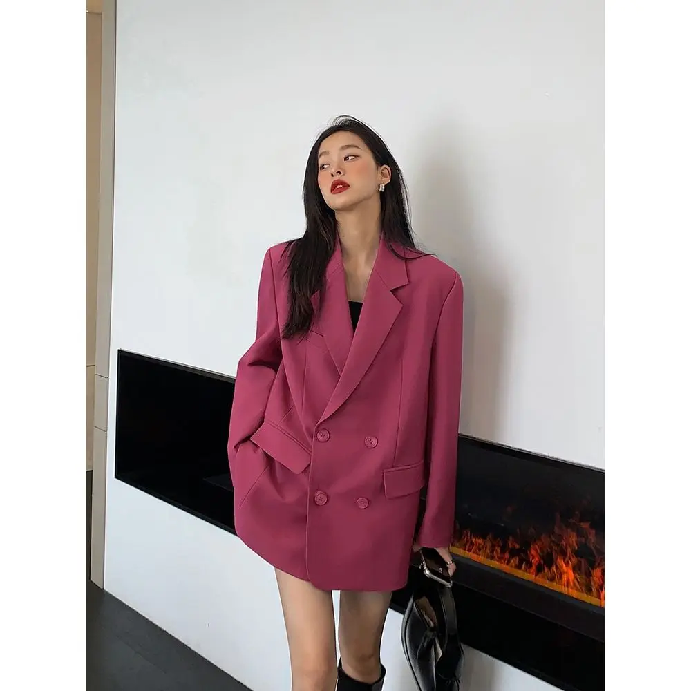 Women's Suit Jacket Korean Fashion Office Women Long Sleeve Top Loose Luxury Black Suit Coat Cheap Wholesale Free Shipping New