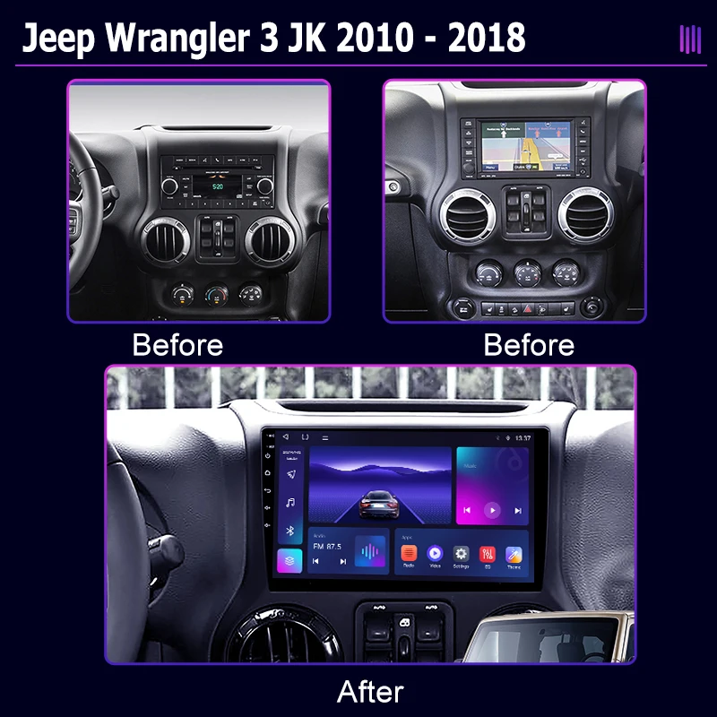 Автомобильное радио roadivox Android для Jeep Wrangler 3 JK 2010-2018 стерео GPS-навигация видео