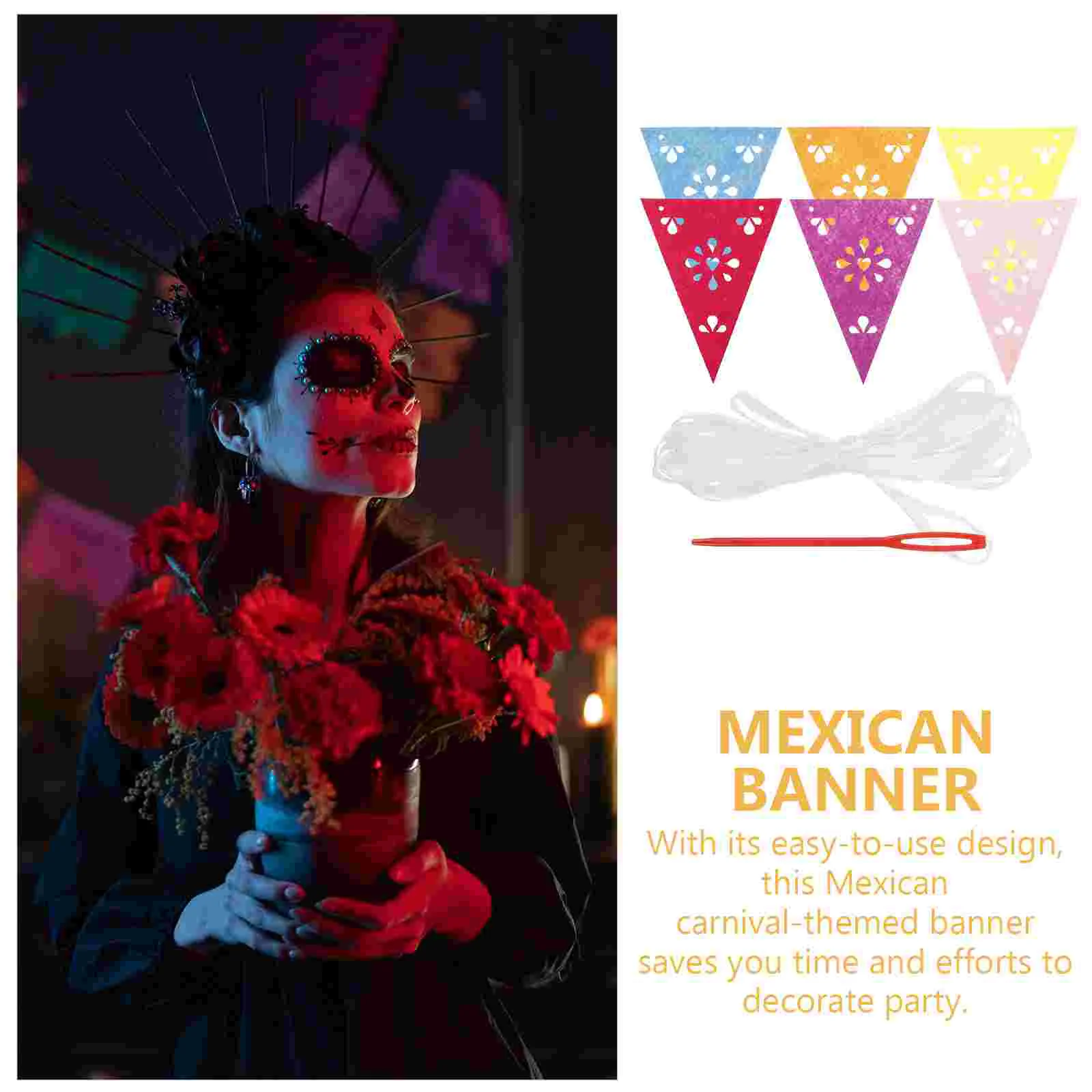 Фетровый подвесной флаг мексиканская вечеринка баннер украшения баннеры вымпел