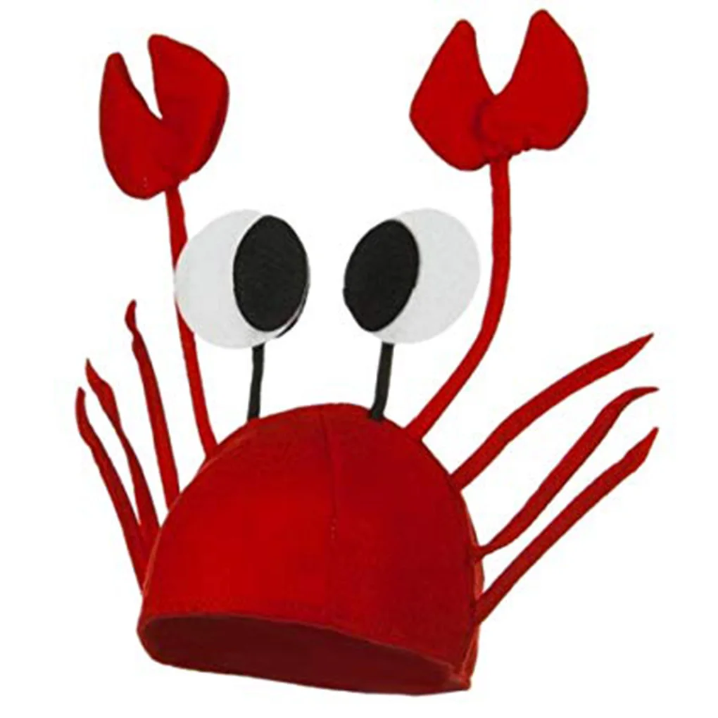 

Funny Christmas Red Lobster Crab Sea Animal Hat Costume Accessory Adult Child Cap Gift