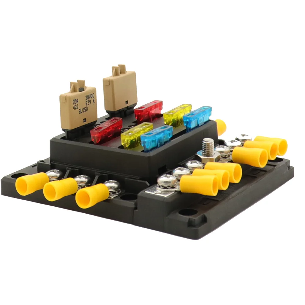 

1 Set 6 Way Fuse Box Sturdy Prime Premium Warning Indicator ATC/ATO/ATP Holder for Marine Car Boat